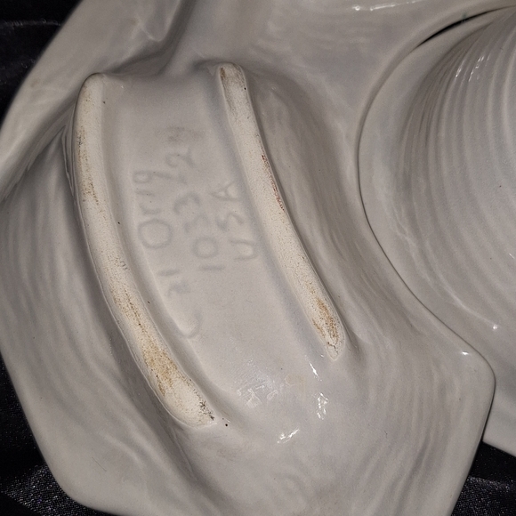 Vintage 1960 CA Pottery Snack Set~Lazy Susan~Centerpiece~Numbered Appatizer Tray - Picture 5 of 13